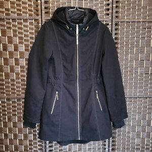 Betsey Johnson Black Utility Jacket with Gold Zippers
